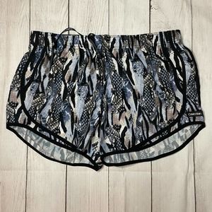 CK Calvin Klein NWT Women's Large Animal Patterned Lined Athletic Running Shorts